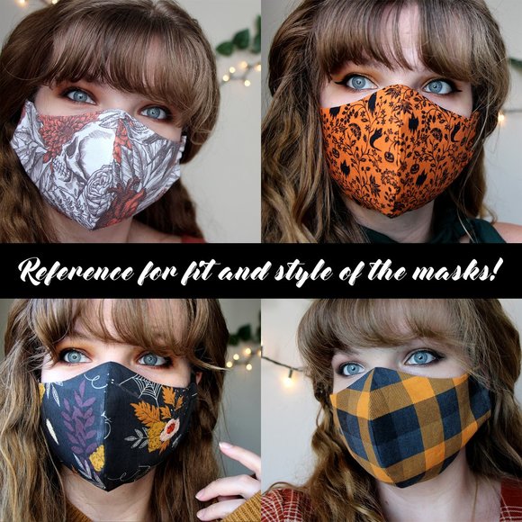 Copper Floral Face Mask - Picture 5 of 5